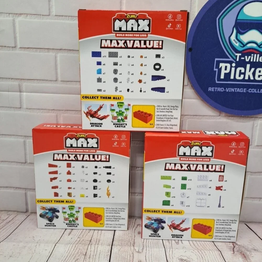 Lot of 3 Zuru Max Build, Space Hunter, Dragon Attack, Knights Castle, Sealed NIB - Picture 5 of 11